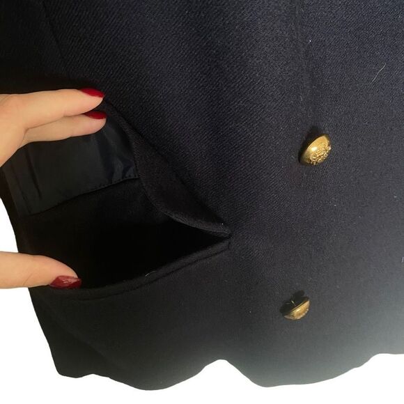 Vintage JAEGER Wool Double Breasted Blazer in Navy Blue - Picture 5 of 11